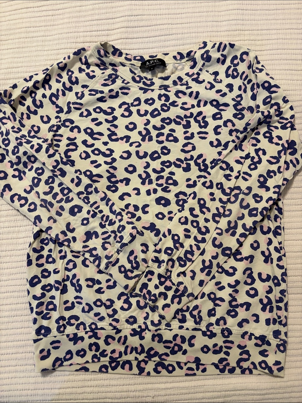 A.P.C. Leopard Print Sweatshirt in Purple and Pink